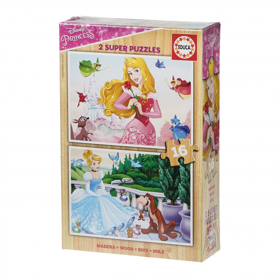 2 în 1 - puzzle prințesă Disney, 16 piese Disney 74925 2
