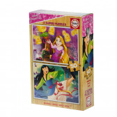 2 în 1 - Puzzle din lemn prințesă Disney, 50 de piese Disney 74931 2