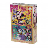 2 în 1 mini puzzle Disney, 16 piese Minnie Mouse 74949 2