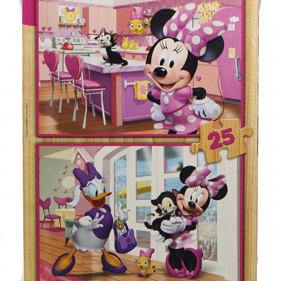 Puzzle pentru lemn 2-în-1  pentru copii - Minie Mouse Disney Minnie Mouse 74954 4