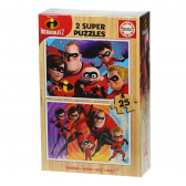 2 în 1 fenomenal puzzle Disney, 2 piese Incredibles 74955 2