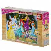 Puzzle din lemn cu prințese Disney 2D Disney 74961 2