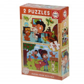 Puzzle 2 în 1, model animale de companie Educa 75000 2