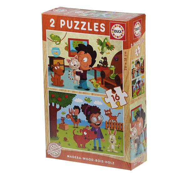 Puzzle 2 în 1, model animale de companie Educa 75000 2