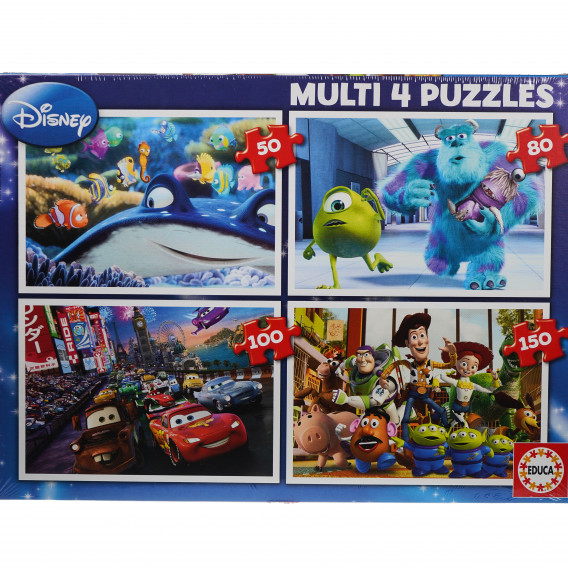 Puzzle 4-în-1 pentru copii Disney Disney 75014 4