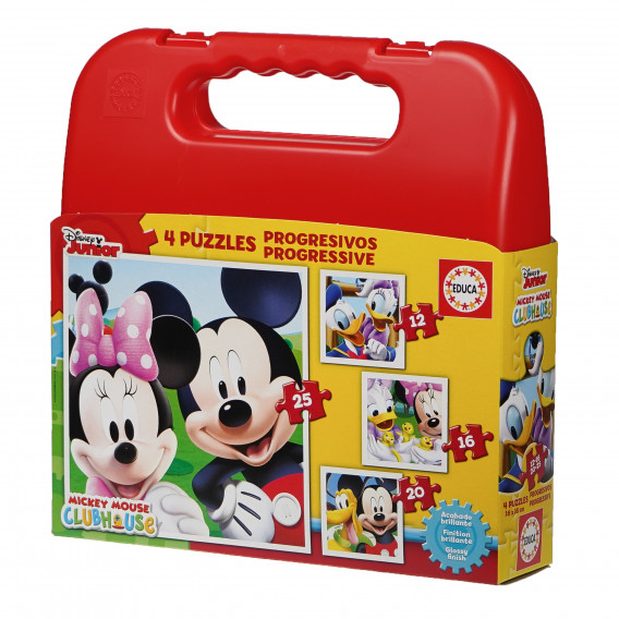 Mickey Mouse 4 în 1 puzzle în servietă  Mickey Mouse 75027 2