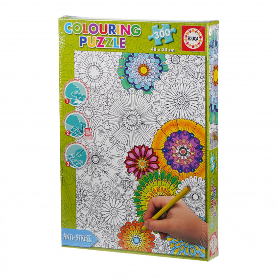 Puzzle de colorat Flori mari și frumoase Educa 75181 3