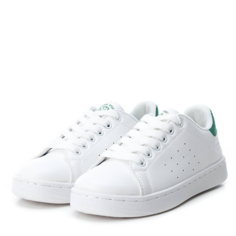 Pantofi de alergare pentru fete, alb cu verde în spate  75260