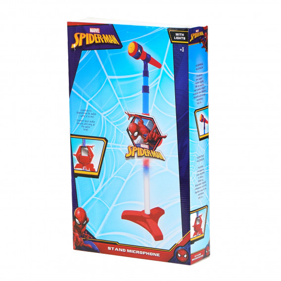 Microfon albastru cu roșu pentru copii cu suport Spiderman 76480 2