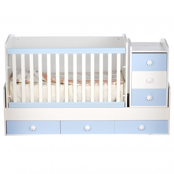 Pătuț pentru copii, Desi Maxi cu grilaj detașabil și opțiune pentru suport Dizain Baby 76751 2