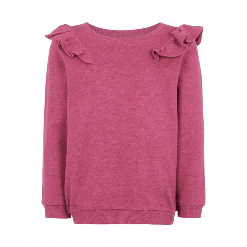 Bluză de bumbac de culoare roz, cu încrețituri pe umeri pentru fete  76960
