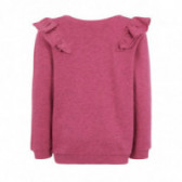 Bluză de bumbac de culoare roz, cu încrețituri pe umeri pentru fete Name it 76961 2