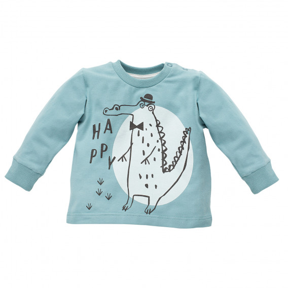 Bluză din bumbac cu mâneci lungi și imprimeu din crocodil pentru bebeluș - unisex Pinokio 770 