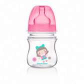 Sticlă din polipropilenă cu imprimeu de jucării și tetină din silicon 3+ luni cu flux lent pentru fetiță, 120 ml Canpol 77238 7