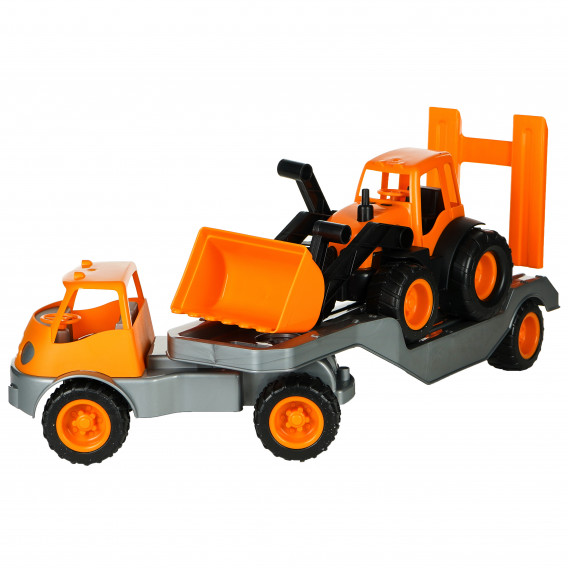 Camion cu remorcă și excavator, Mașini pentru construcții Mochtoys 77473 3