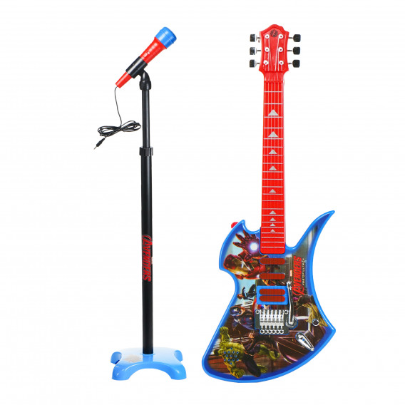 Set de chitară cu 6 corzi pentru copii și microfon cu desen Avengers Avengers 77978 4