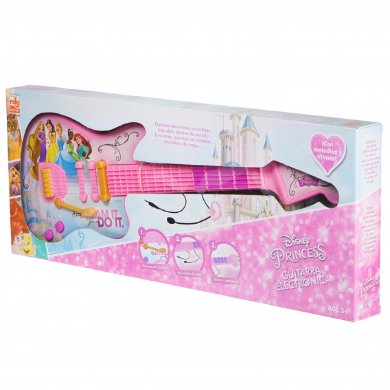 Chitară electronică roz pentru copii cu microfon Disney Princess 78013 2