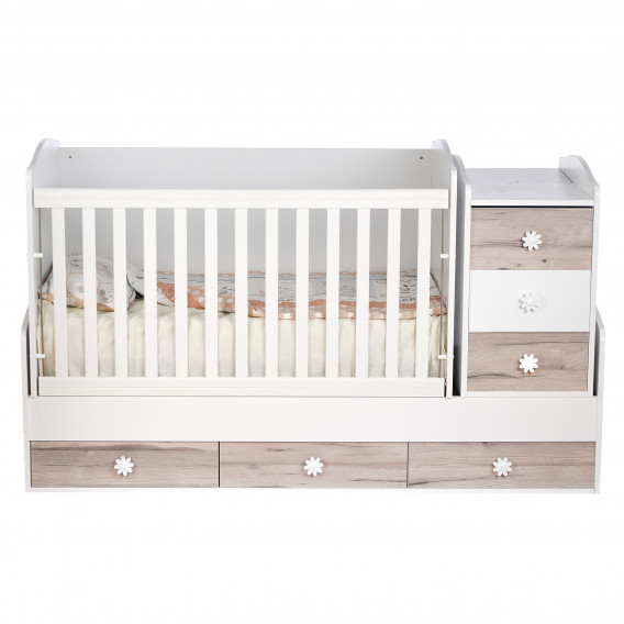 Pătuț pentru copii, marca Desi Maxi, cu sertare și grilaj detașabil Dizain Baby 78126 2
