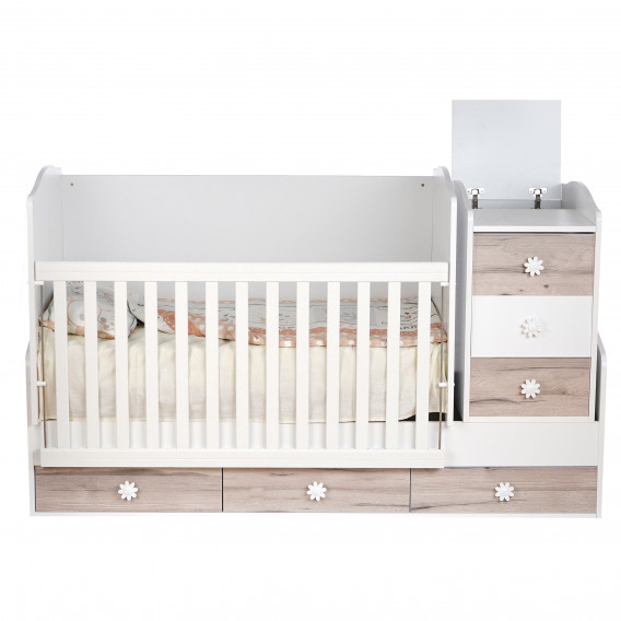 Pătuț pentru copii, marca Desi Maxi, cu sertare și grilaj detașabil Dizain Baby 78127 3
