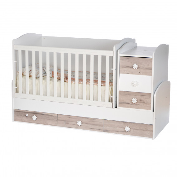 Pătuț pentru copii, marca Desi Maxi, cu sertare și grilaj detașabil Dizain Baby 78128 4