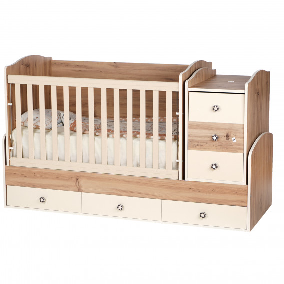 Pătuț pentru copii, Desi Maxi cu trei sertare și grilaj detașabilă Dizain Baby 78140 4