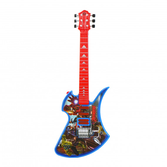 Set de chitară cu 6 corzi pentru copii și microfon cu desen Avengers Avengers 78745 16