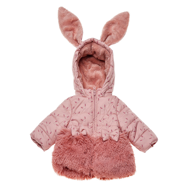 Jachetă pentru fetițe cu urechi roz  79728