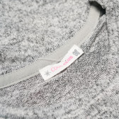 Bluză cu mânecă lungă de culoare gri, cu design interesant în partea de jos pentru fete Cool club 80312 5