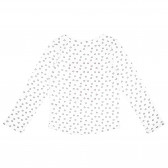 Bluză din bumbac cu mânecă lungă albă cu inscripție „Hello Monday” pentru fete Cool club 80319 2