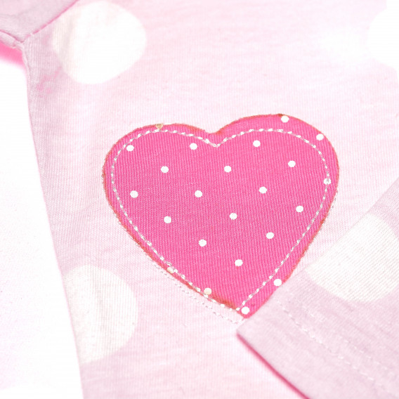 Bluză din bumbac cu mânecă lungă, cu puncte și imprimeuri cu inimi pentru fetițe Cool club 80410 4