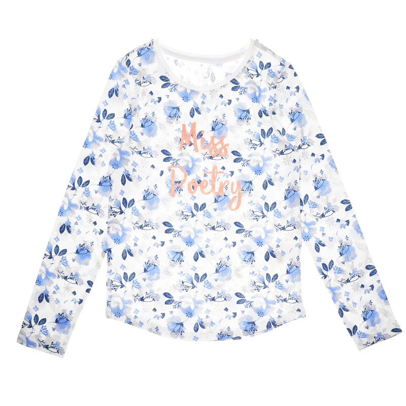 Bluză florală din bumbac multicolor, cu mâneci lungi pentru fată  80431