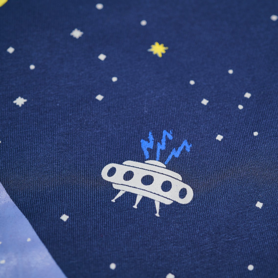Pijama de bumbac din două piese cu imprimeu extraterestru pentru băieți Cool club 80548 7