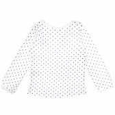 Bluză albă din bumbac cu punctulețe și mâneci lungi pentru fete Cool club 80595 2