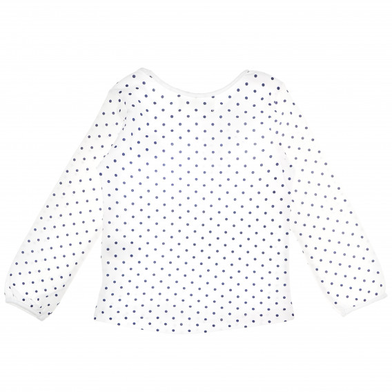 Bluză albă din bumbac cu punctulețe și mâneci lungi pentru fete Cool club 80595 2