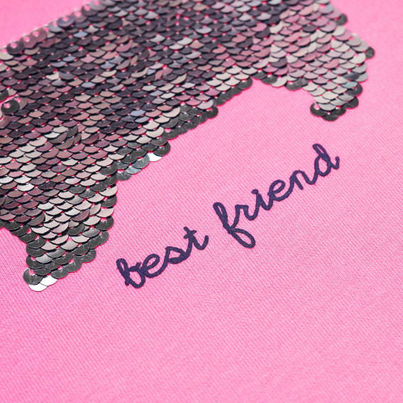 Bluză cu mânecă lungă, de culoare roz, cu imprimeu de câine, pentru fete Cool club 80674 4