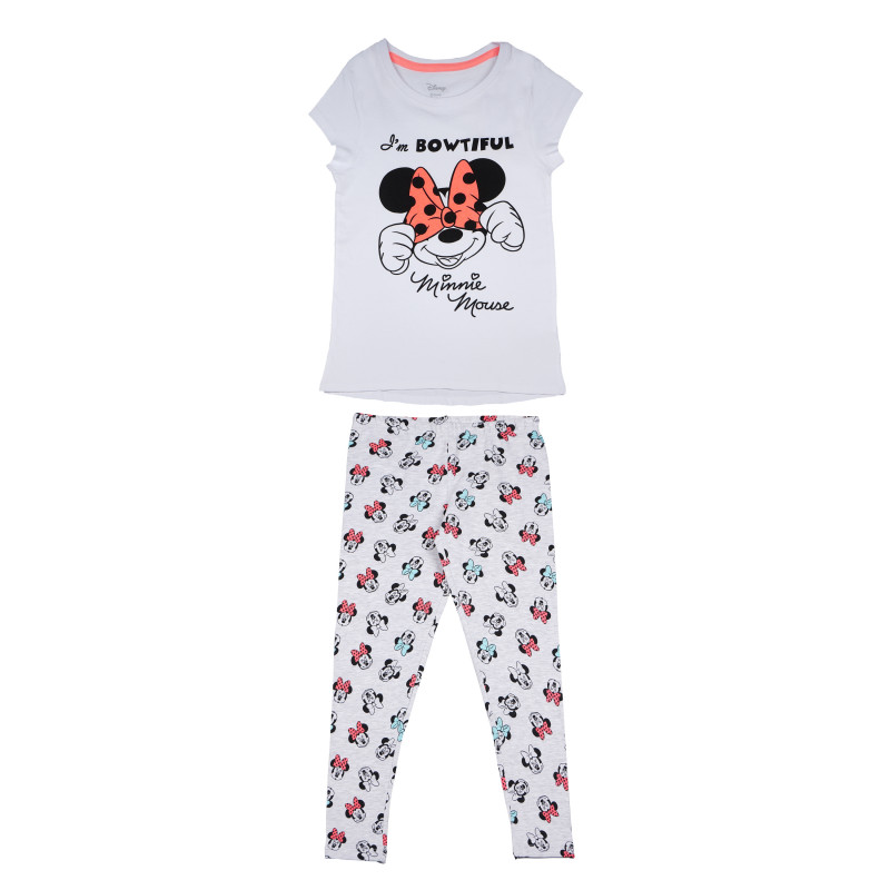 Pijamale din bumbac din două piese cu imprimeu cu Minnie Mouse, pentru fete  81105