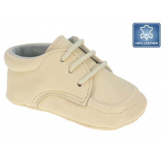 Papuci din piele cu detalii cusute, alb, unisex Beppi 81389 