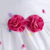 Rochie cu mâneci scurte, cu flori cusute de culoare roz Tuc Tuc 81434 3
