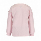Bluză roz din bumbac cu mâneci lungi, cu volane în partea de sus pentru fete BLUE SEVEN 81480 2