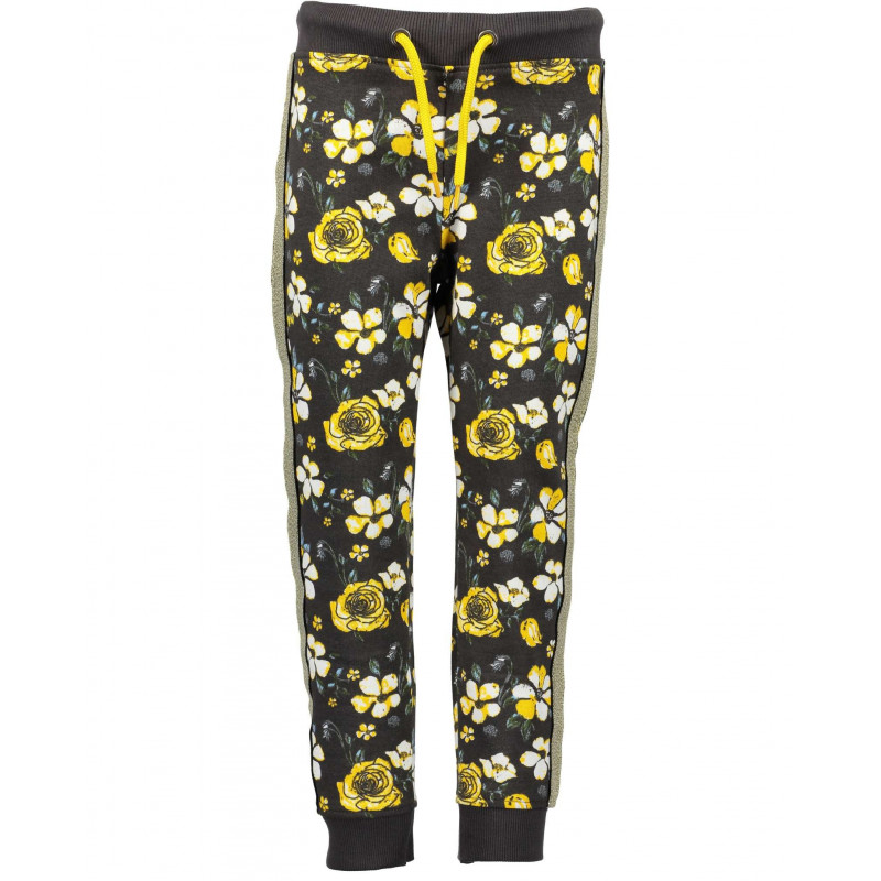 Pantaloni de bumbac cu imprimeu floral, pentru fete  81495