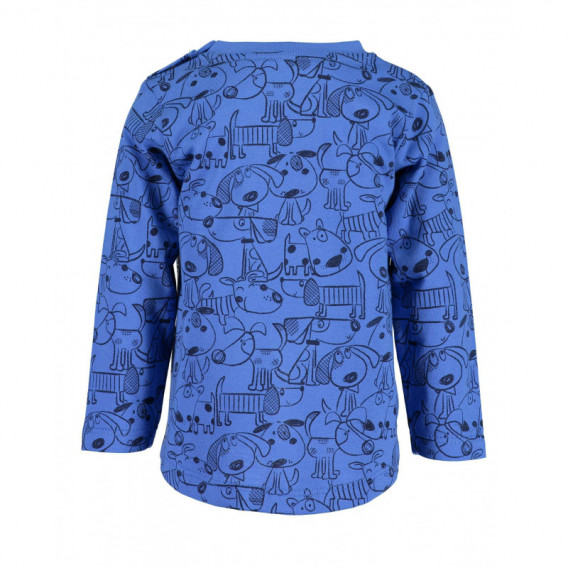 Bluză din bumbac cu mânecă lungă și imprimeu cu cățel BLUE SEVEN 81544 2