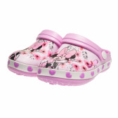 Papuci roz cu personajul Minnie și inimioare pe talpă, pentru fete Arnetta 82059 2