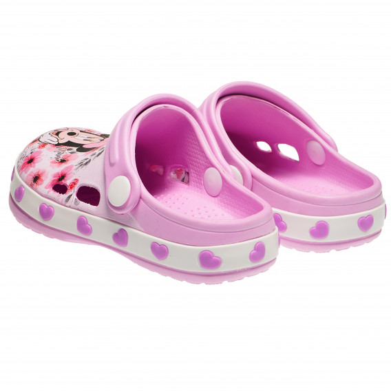 Papuci roz cu personajul Minnie și inimioare pe talpă, pentru fete Arnetta 82060 3