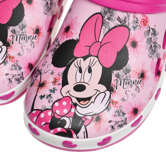 Papuci roz cu personajul Minnie și inimioare pe talpă, pentru fete Arnetta 82062 5