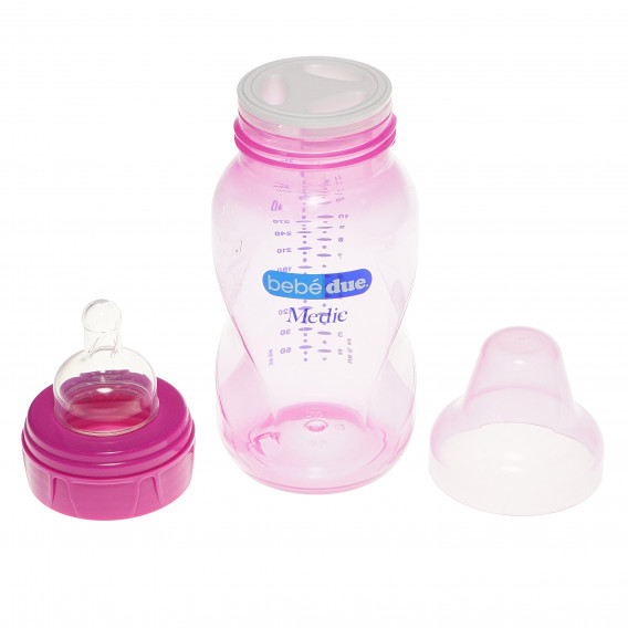 Sticlă pentru bebeluși, 330 ml, roz BebeDue 82644 2