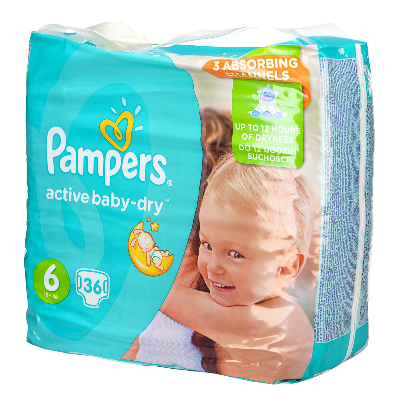 Scutece de unică folosință Pampers Active Baby Dry, Mărimea: 6, 36 buc  82905