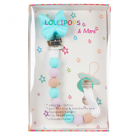Clips pentru suzetă, Lollipops & More, albastru și roz Lollipops &More 83330 2