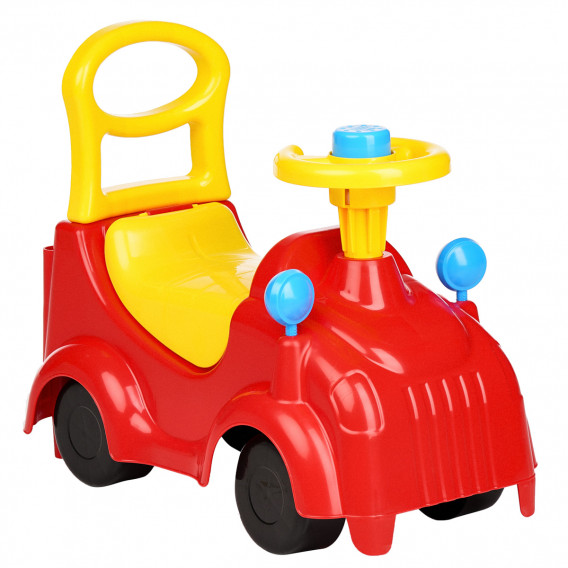 Mașină cu scaun și mânere, în roșu și galben Mochtoys 83460 2
