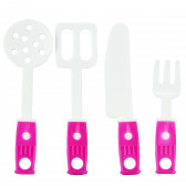 Set de bucătărie - 78 cm cu Mese laterale, roz Mochtoys 83566 21