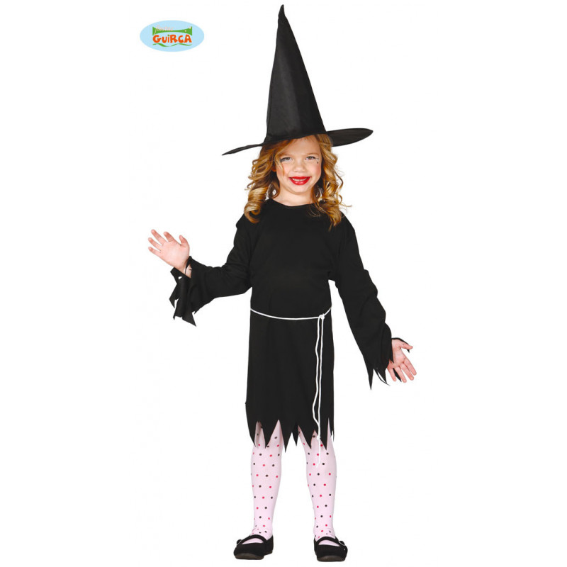 Costum de carnaval pentru fete, model vrăjitoare, negru  83880